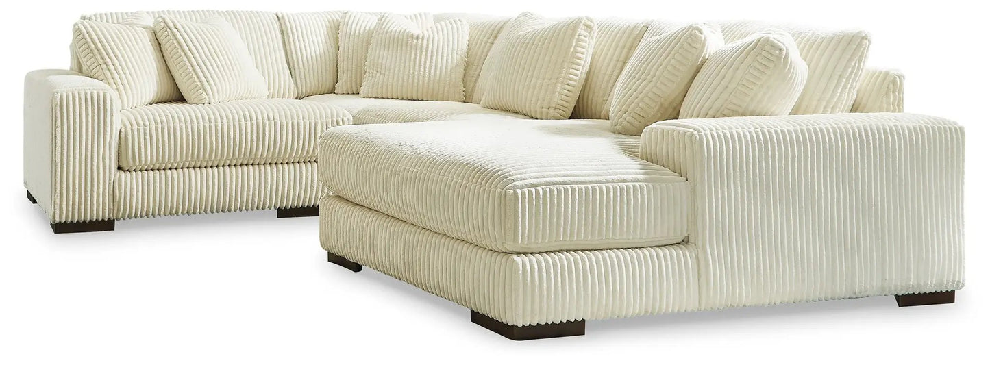 Lindyn Sectional Sofa with Cord Upholstery