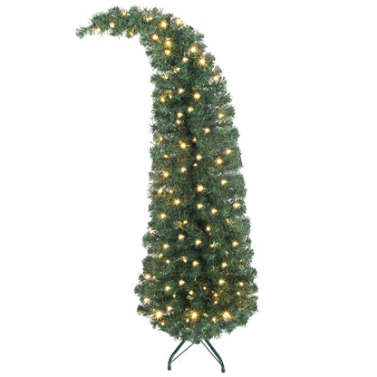 5 ft prelit bent-top Christmas tree with 300 LEDs, green foliage, metal stand HouseOfZazla on Tampa Home & Garden Store