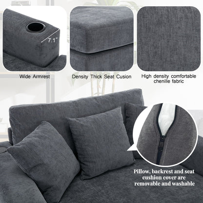 Modern Oversized Chaise Lounger and Pillow