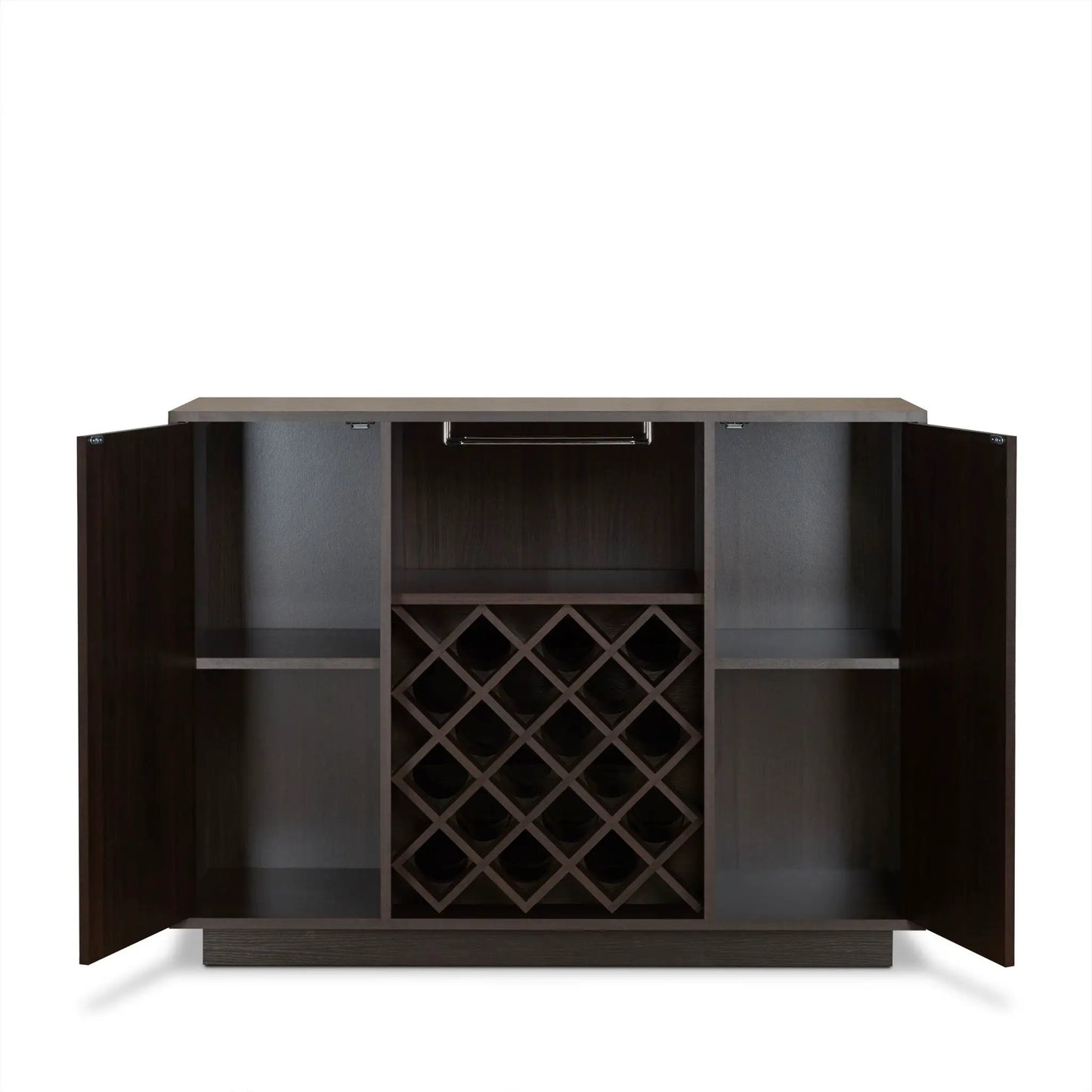 Hazen Wine Cabinet Espresso with 18 Bottle Rack