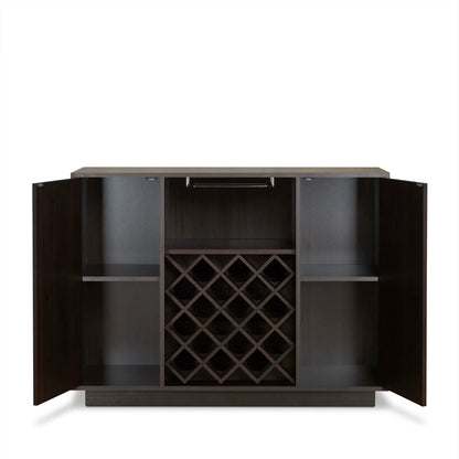 Hazen Wine Cabinet Espresso with 18 Bottle Rack
