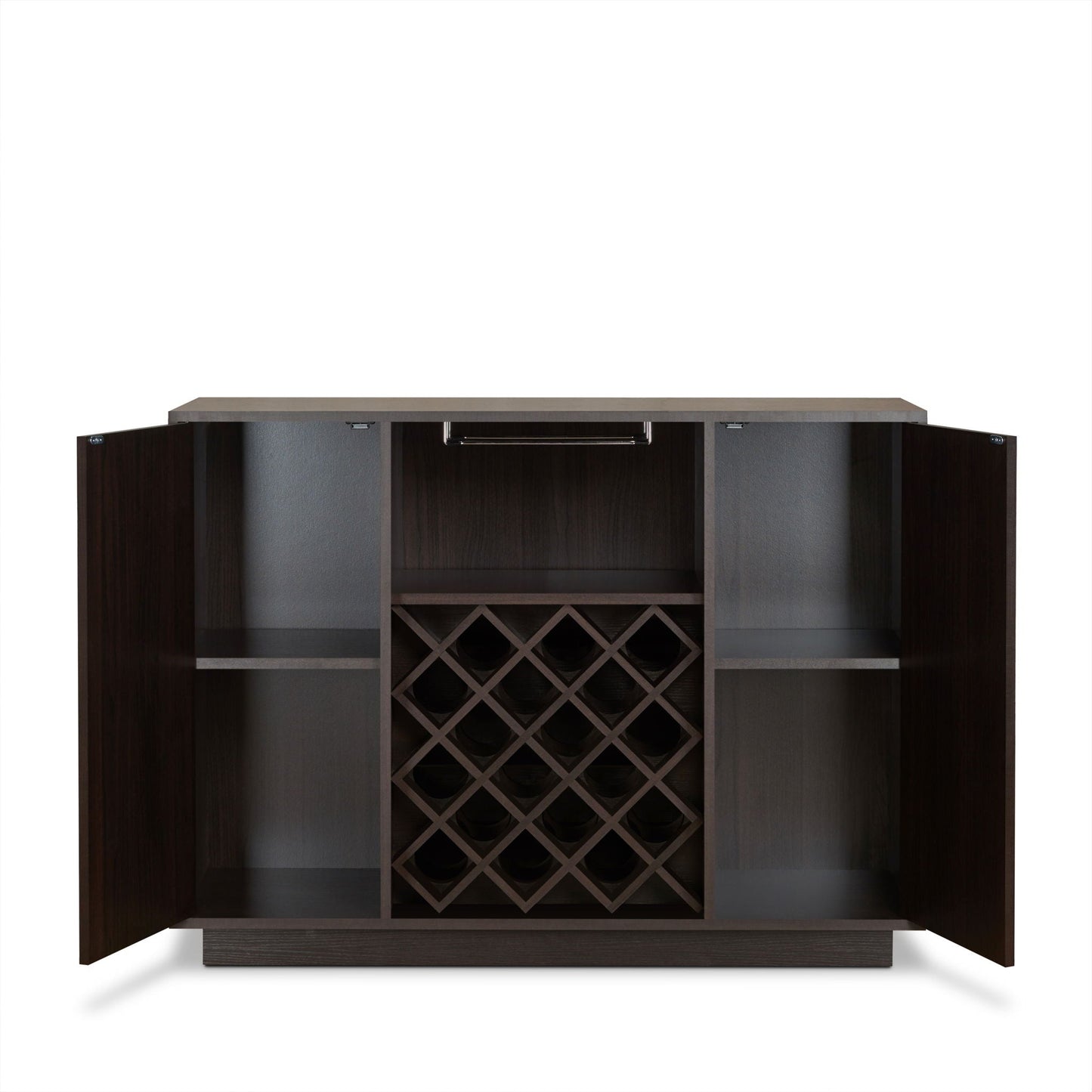 Hazen Espresso wine cabinet with diamond wine racks, dark wood finish HouseOfZazla on Tampa Home & Garden Store