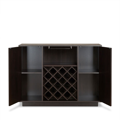 Hazen Espresso wine cabinet with diamond wine racks, dark wood finish HouseOfZazla on Tampa Home & Garden Store