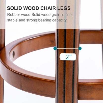 Wooden Bar Stool With a Cow Hide Swivel Seat Back