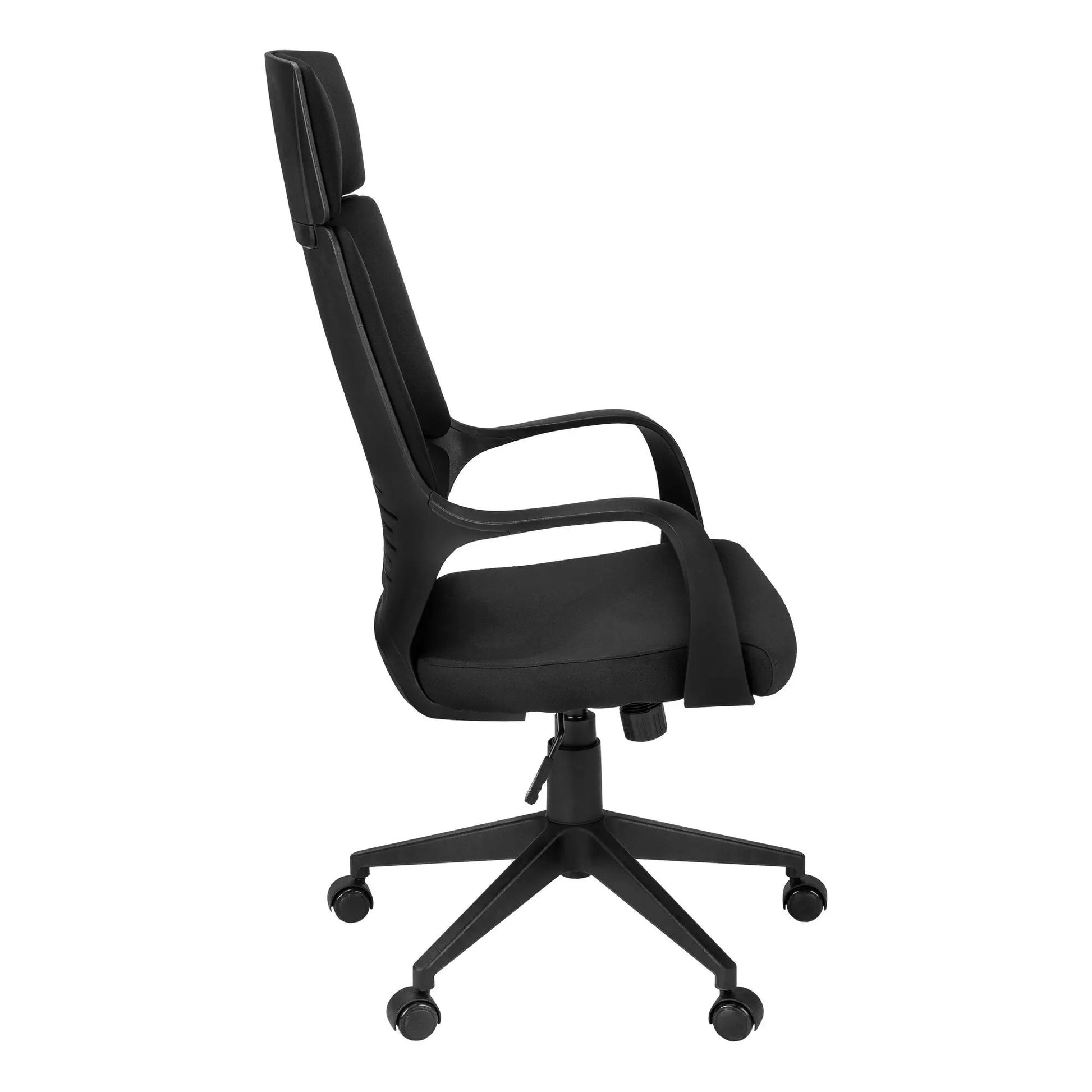 Office swivel chair black fabric, ergonomic with padded armrests, adjustable height on Tampa Home & Garden Store