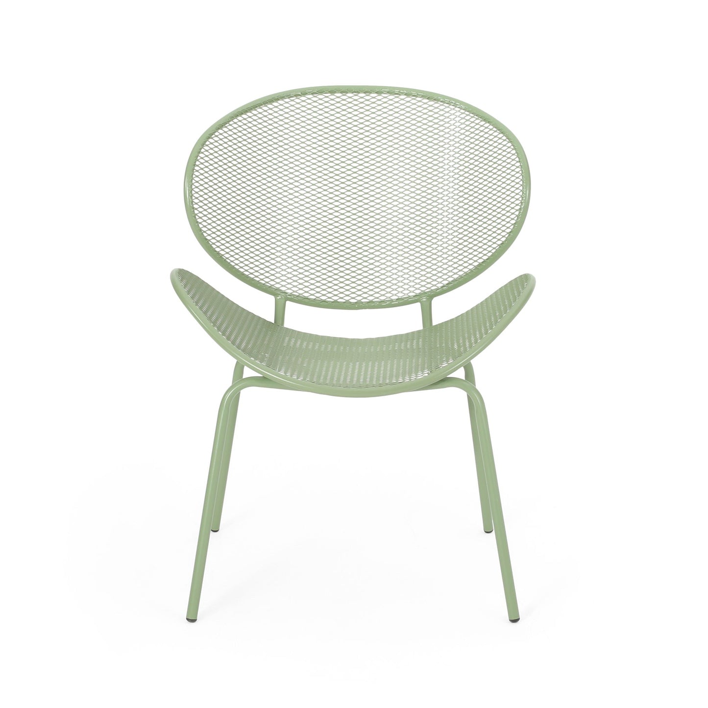 Elba contemporary round green mesh outdoor table with 2 armless chairs on Tampa Home & Garden Store