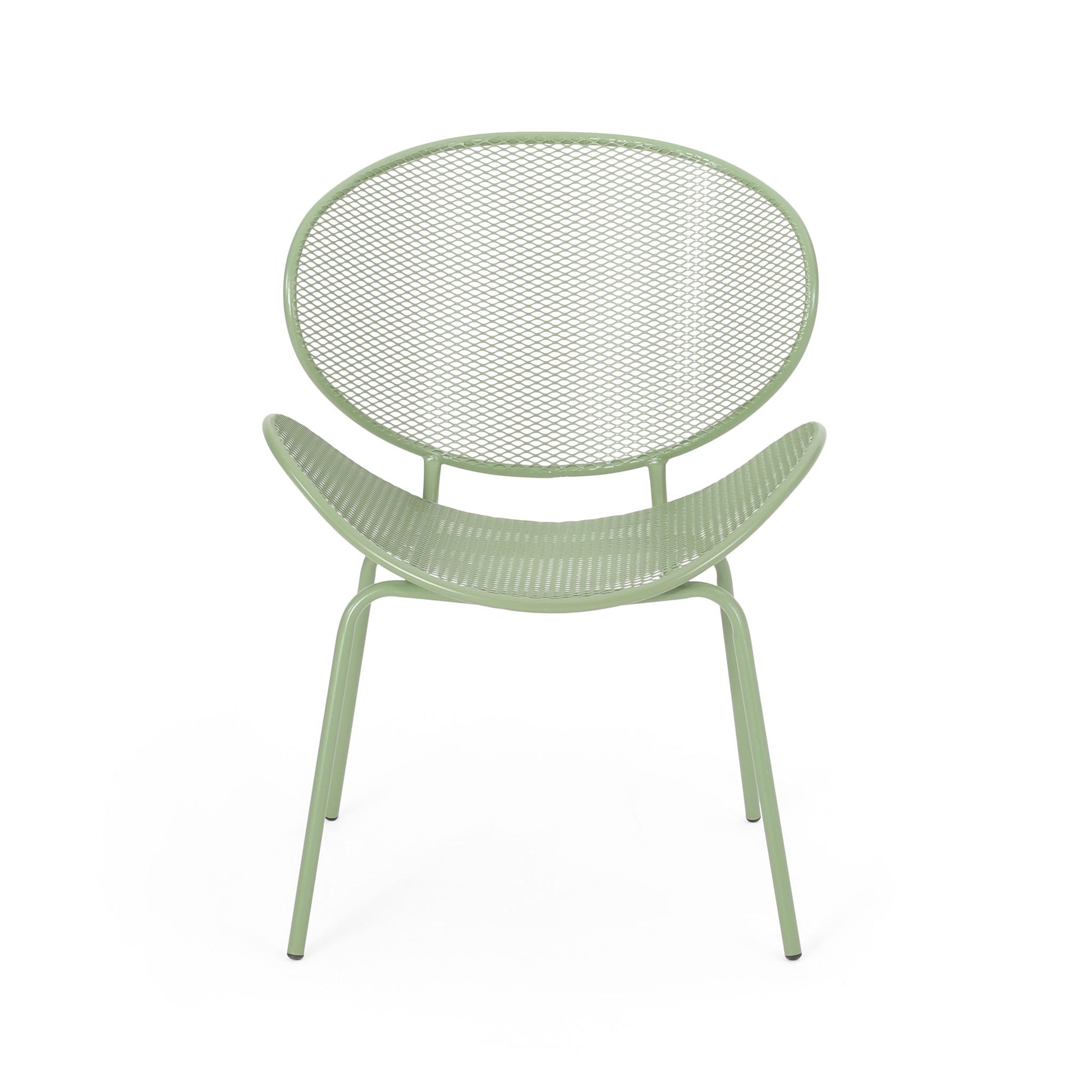 Elba contemporary round green mesh outdoor table with 2 armless chairs on Tampa Home & Garden Store