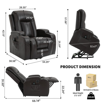 Thick Power Lift Recliner Chair and Footrest