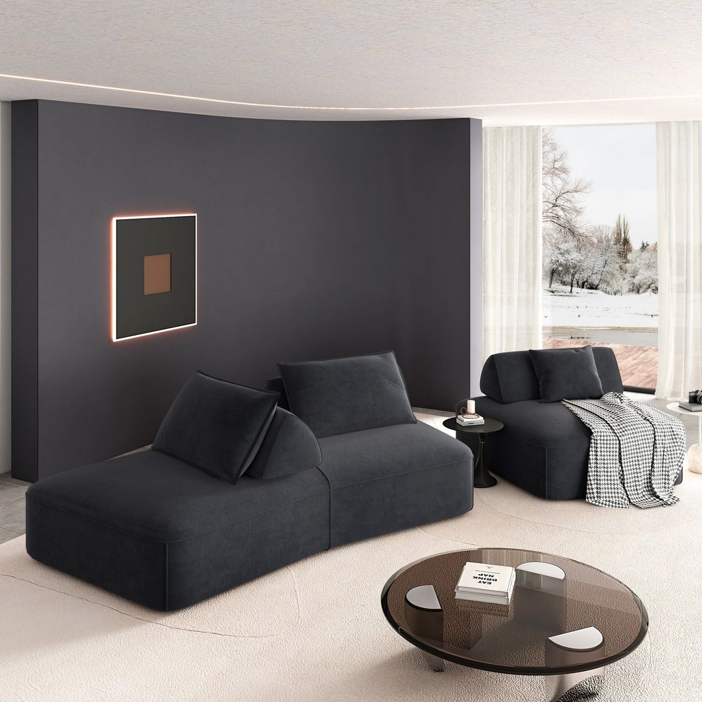 Modern Luxury Oversized Modular Sectional Sofa Set 2-Piece Living Room Set by HouseOfZazla on Tampa Home & Garden Store