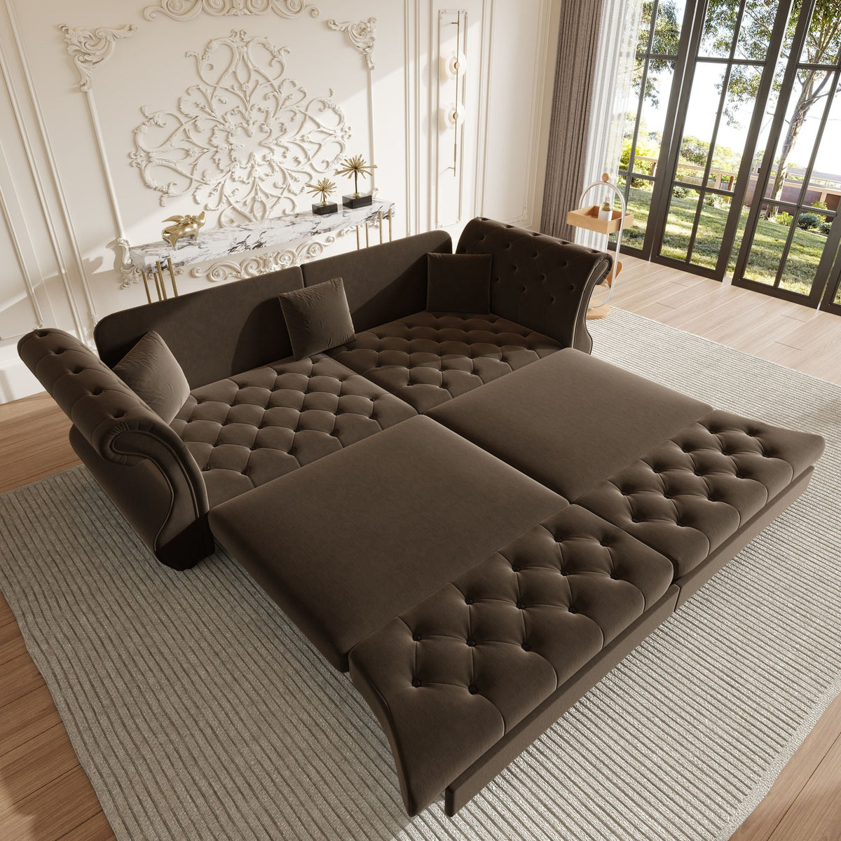 Oversized Chesterfield Sofa and a Pull Out Bed