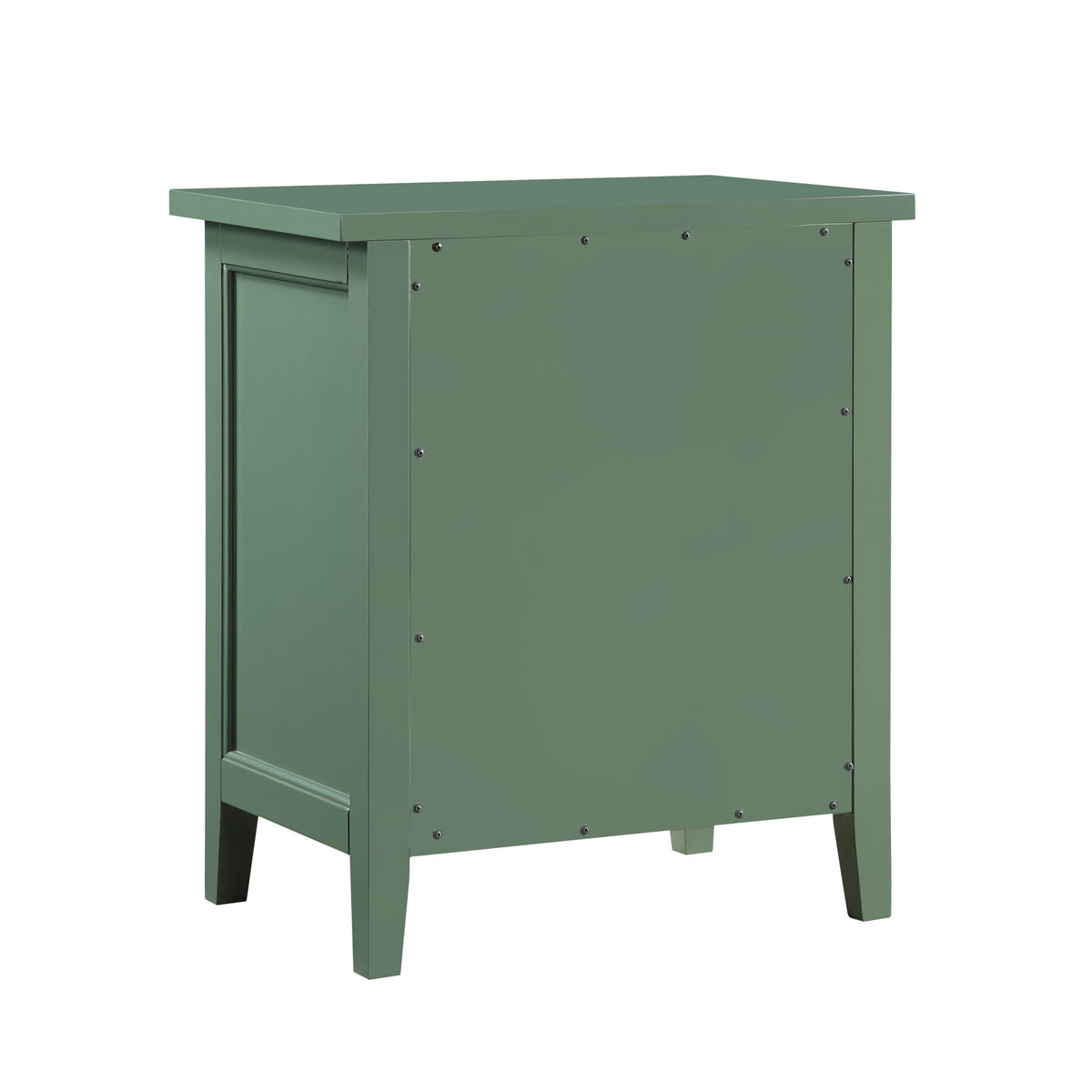 3 Drawer Nightstand with Metal Glides in dark green with tapered legs by HouseOfZazla accent nightstand on Tampa Home & Garden Store