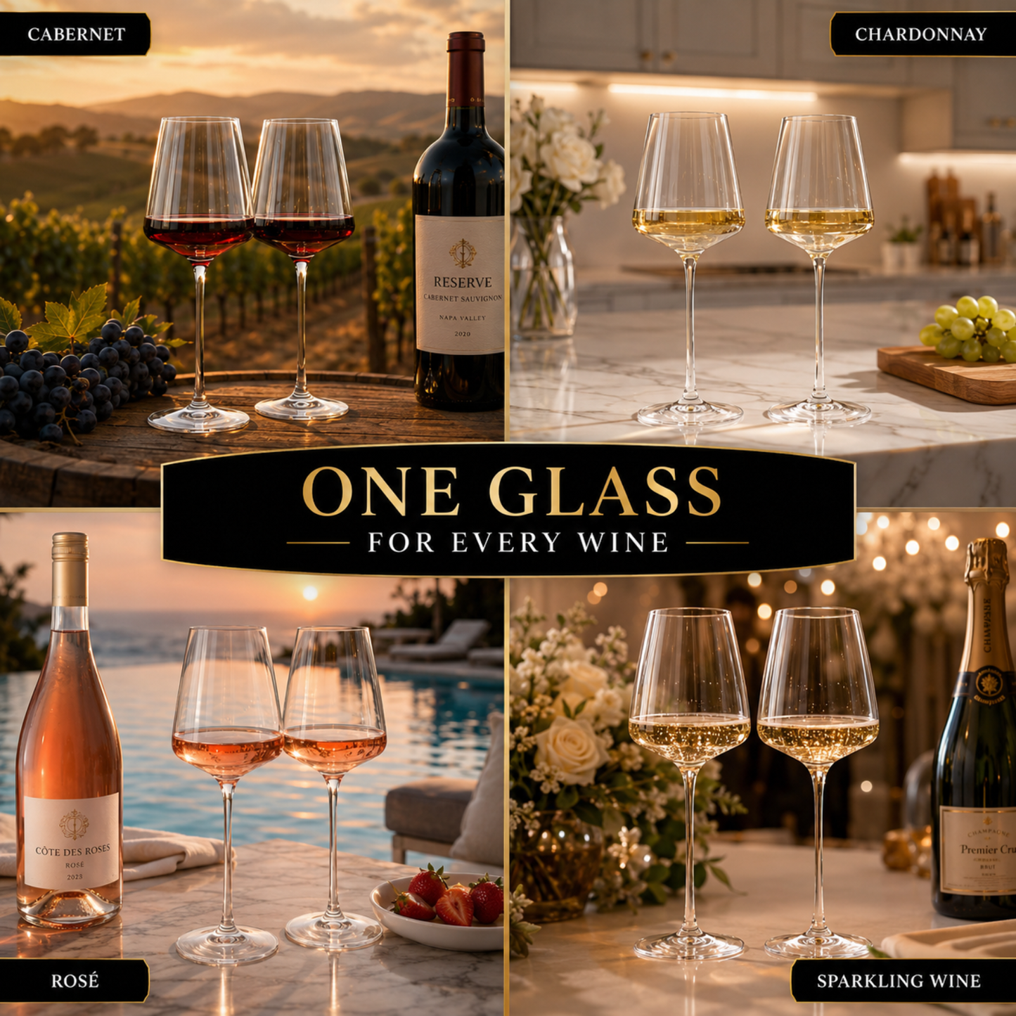Classica Stemmed Red Wine Glass Set of Four