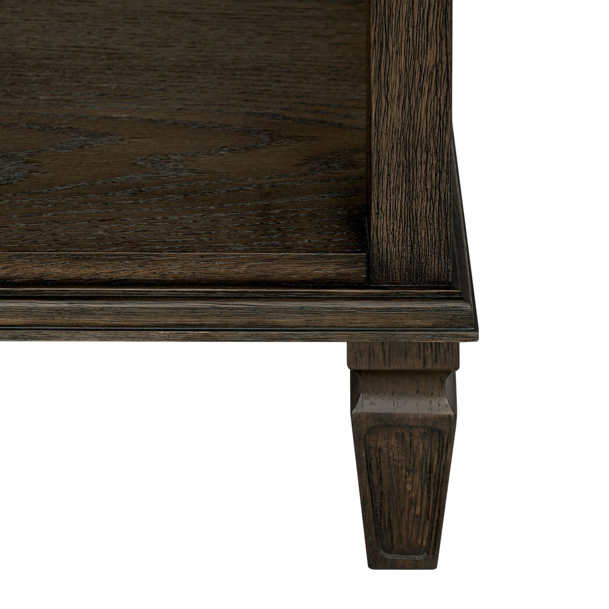 Bedside table solid wood nightstand in dark brown finish with sturdy leg on Tampa Home & Garden Store