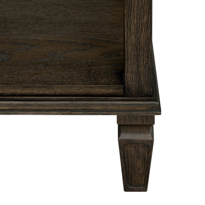 Bedside table solid wood nightstand in dark brown finish with sturdy leg on Tampa Home & Garden Store