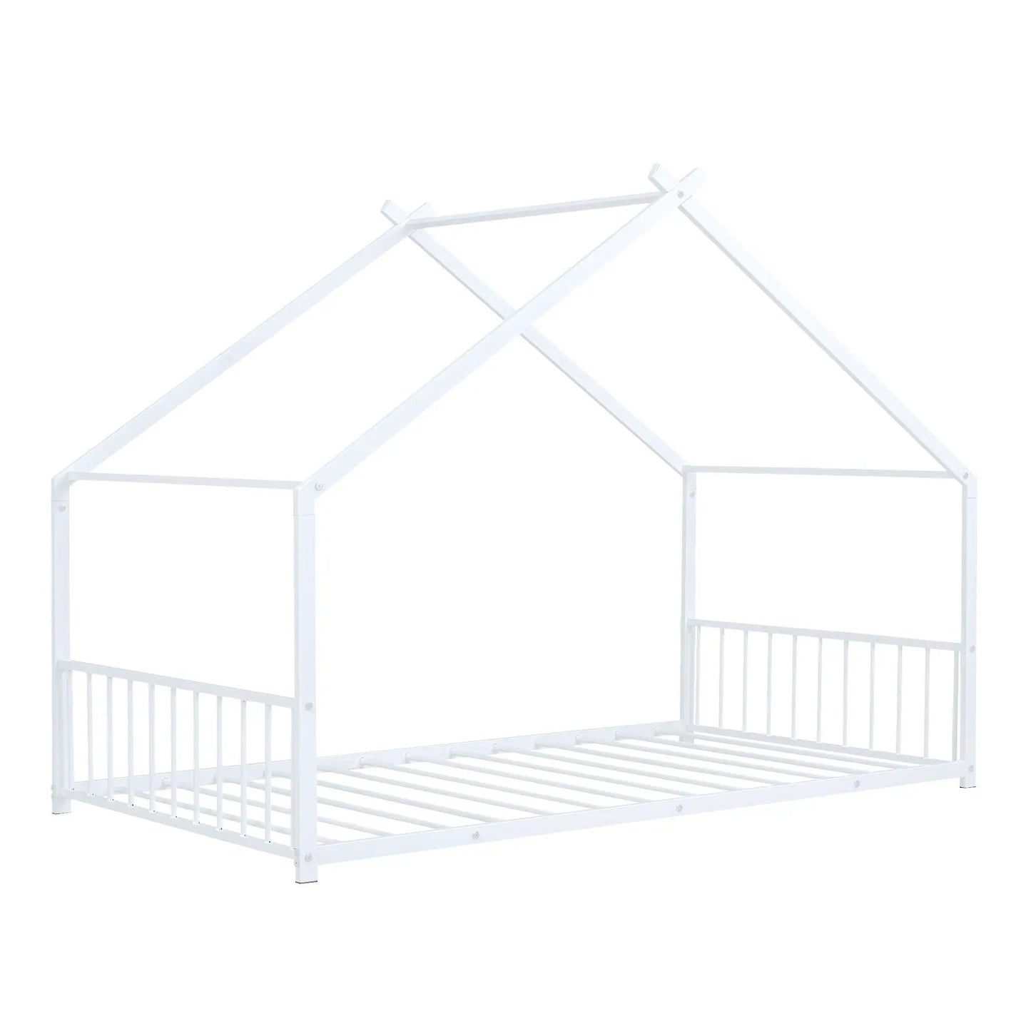 Metal House Bed canopy bed frame in white finish by Unique Piece Furniture on Tampa Home & Garden Store