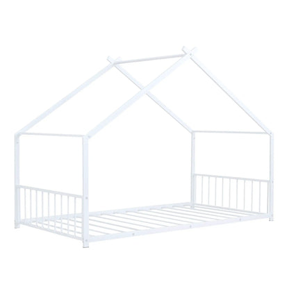 Metal House Bed canopy bed frame in white finish by Unique Piece Furniture on Tampa Home & Garden Store
