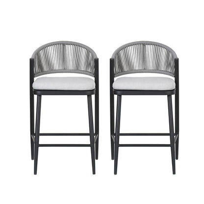 Outdoor Counter Stools with Wicker and Metal