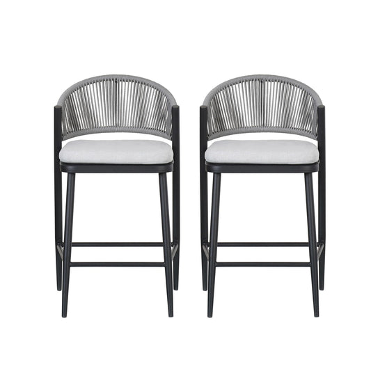 Outdoor Counter Stools with Wicker and Metal