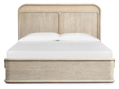 Sunset Cove Panel Bed in light oak with a woven caned headboard by Unique Piece Furniture on Tampa Home & Garden Store