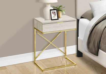 Accent Side Table With Storage Drawer Large Top