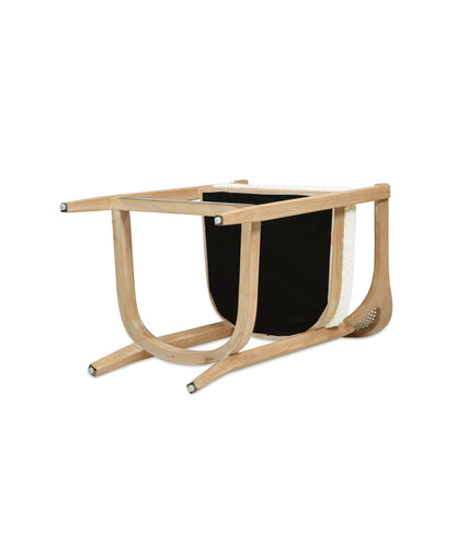 Cane Back Counter Stool, barrel back, black fabric seat on light wood frame HouseOfZazla on Tampa Home & Garden Store