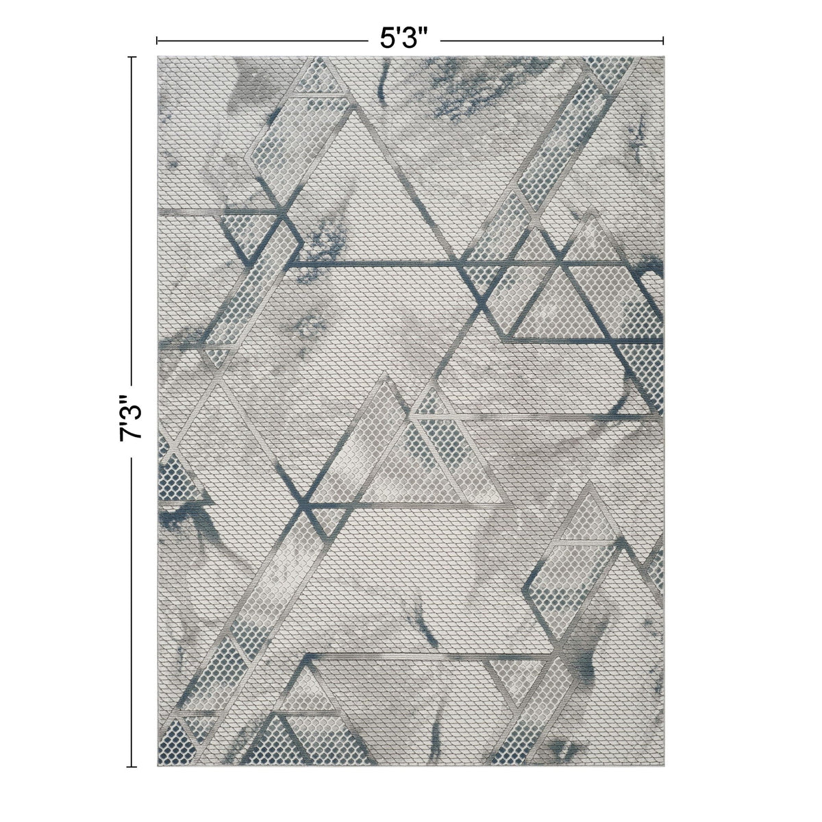 Modern 3D geometric area rug in ivory gray by HouseOfZazla on Tampa Home & Garden Store