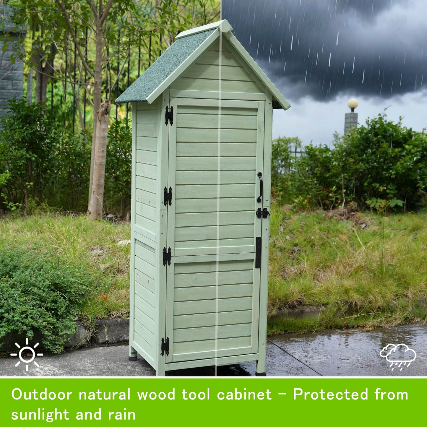 Vertical Fir Wood Storage and Garden Shed