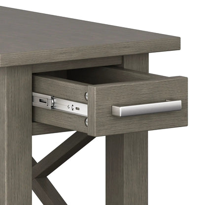 Kitchener Handcrafted Console Table by Unique Piece Furniture, gray wood finish with open drawer and metal slides on Tampa Home & Garden Store
