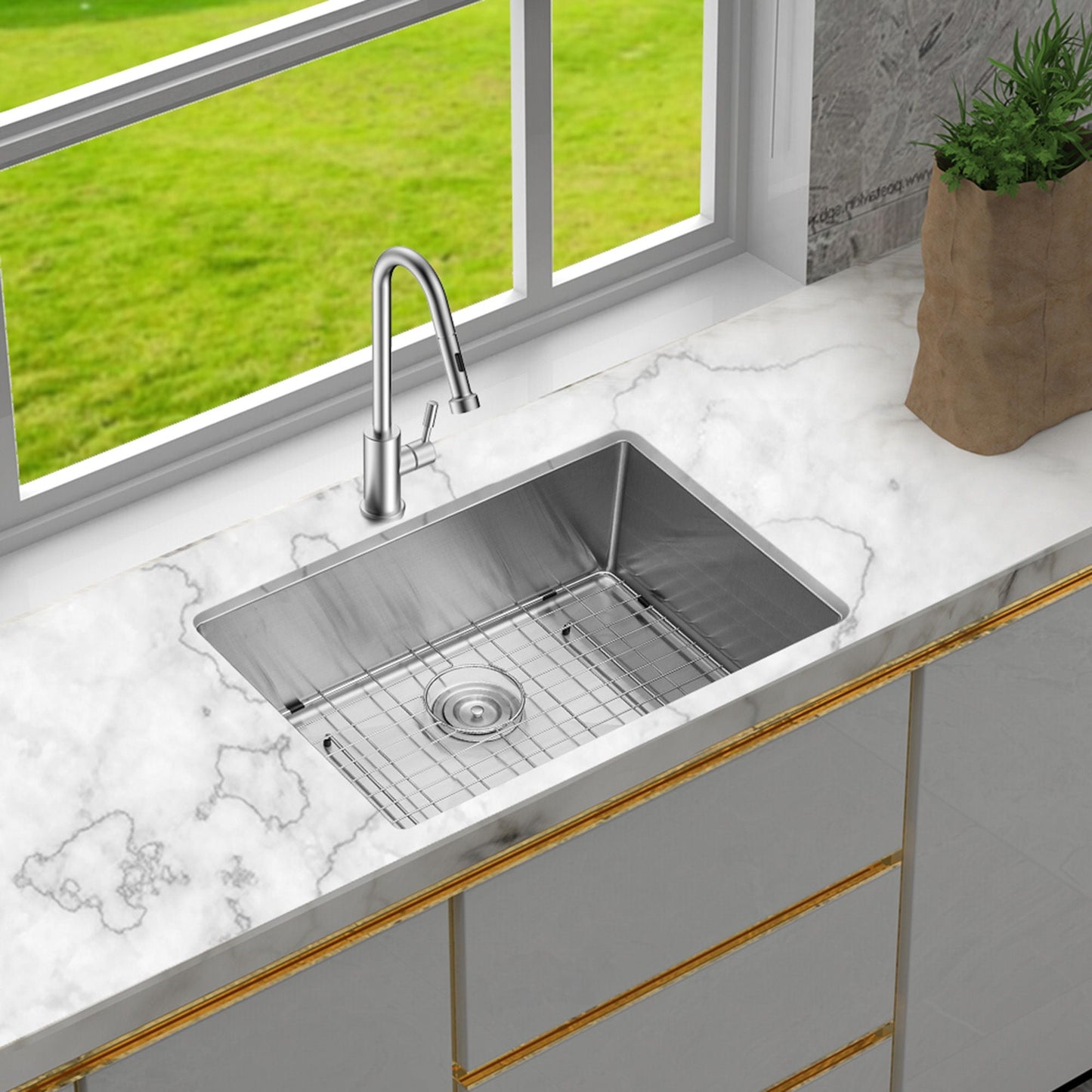 Modern Deep Single Bowl and Stainless Steel Sink