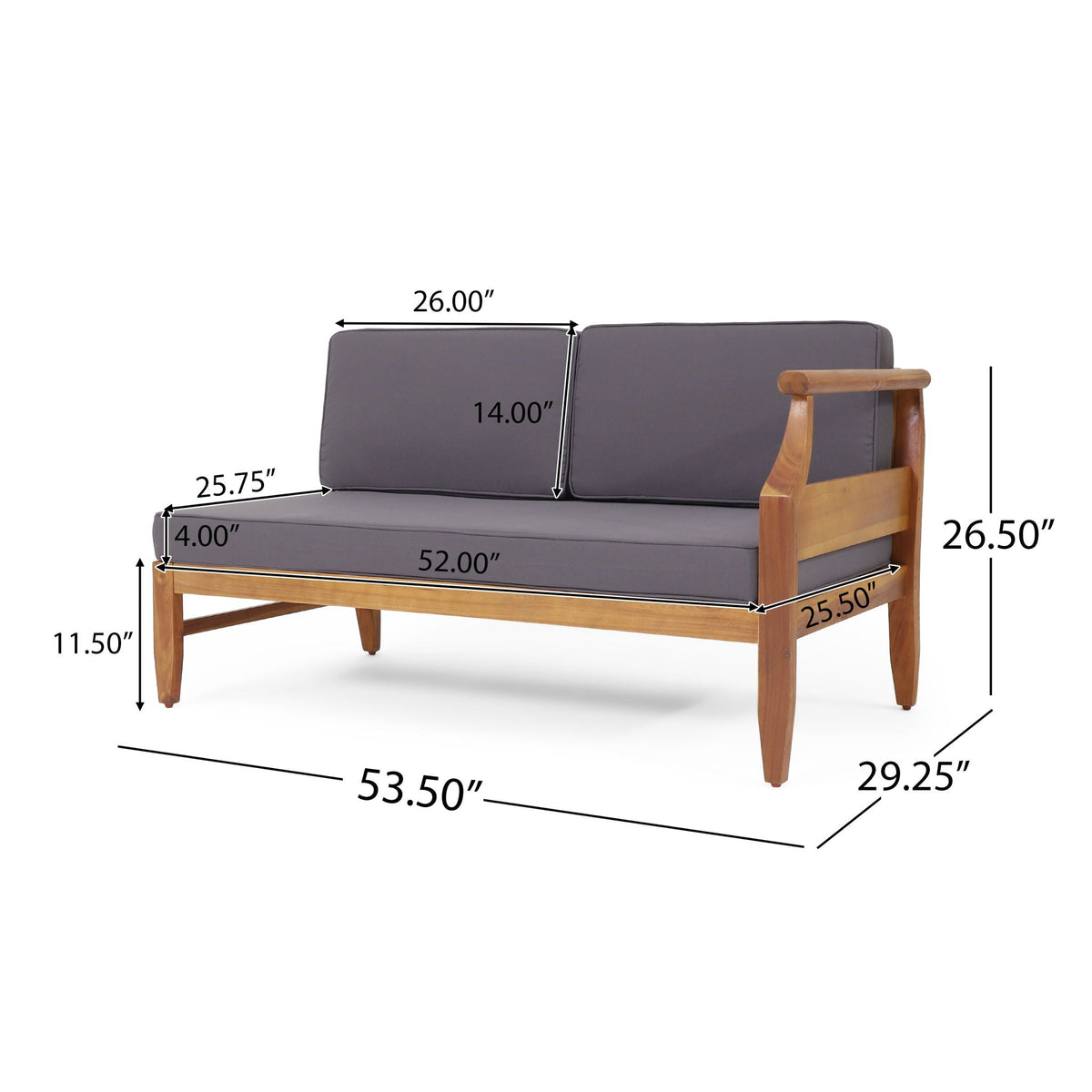 Aston 4-Piece Outdoor Sofa Set with Water-Resistant Cushions Dark Gray by HouseOfZazla on Tampa Home & Garden Store
