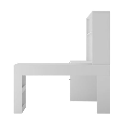 Corner gaming computer desk with socket, drawers, bookshelf and writing desk, modern L-shaped learning desk with storage space - Tampa Home & Garden Store