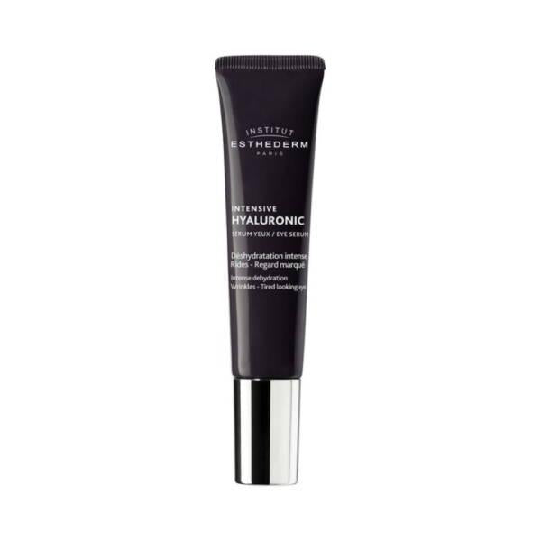 Institut Esthederm Intensive Hyaluronic Eye Serum tube, dark purple with silver cap, 15ml on Tampa Home & Garden Store