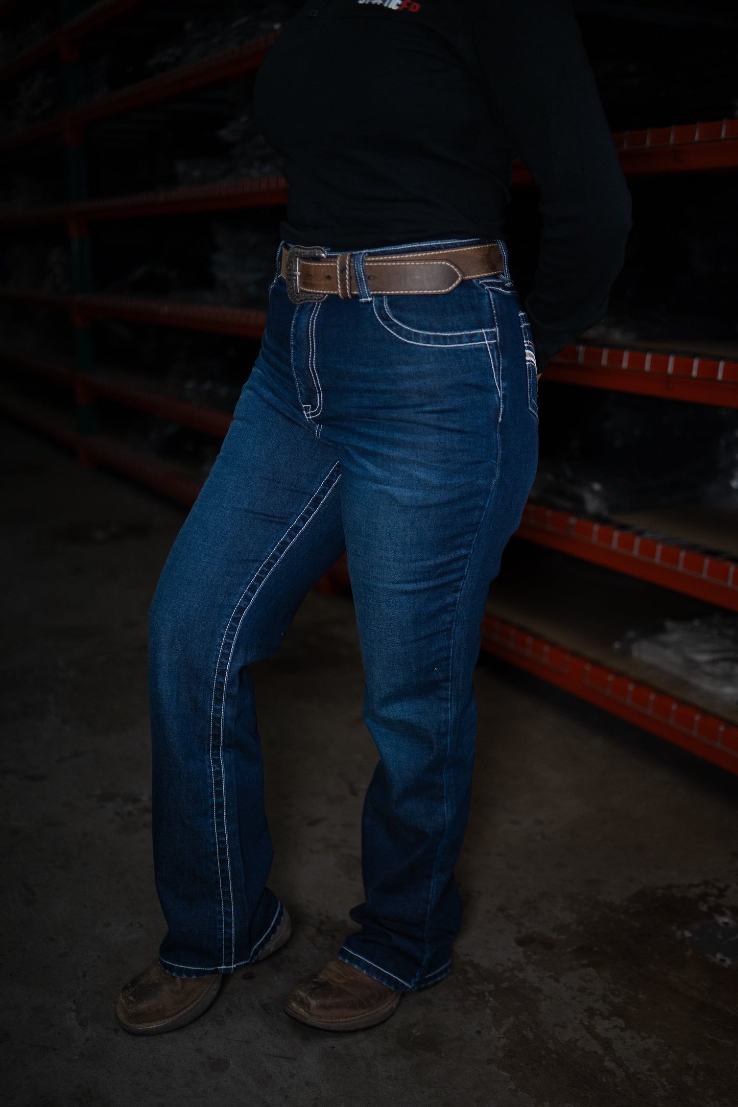 Women’s FR high Waisted Jeans blue denim work pants by Static FR on Tampa Home & Garden Store