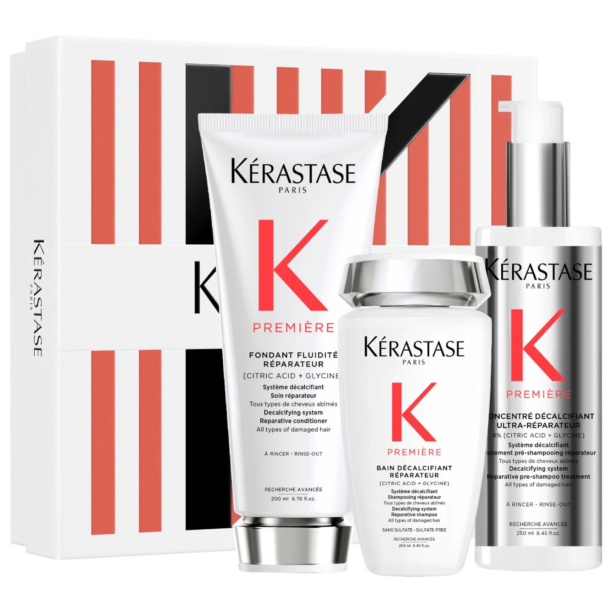 Kérastase Paris Première haircare set of 3 for damaged hair; citric acid + glycine shampoo on Tampa Home & Garden Store