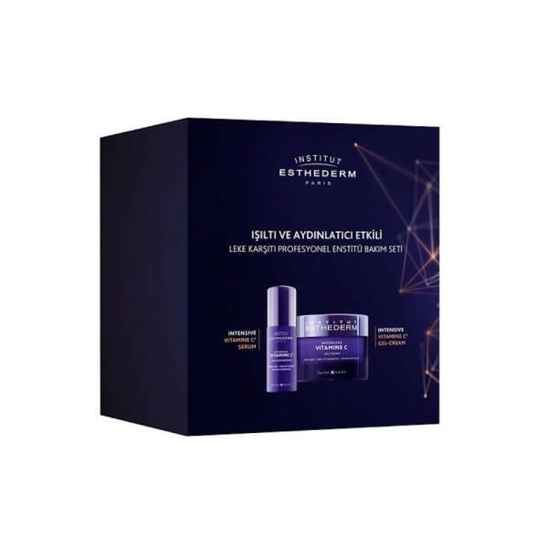 Esthederm Intensive Vitamin C Serum skincare set box with purple bottles on Tampa Home & Garden Store