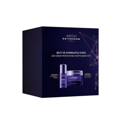 Esthederm Intensive Vitamin C Serum skincare set box with purple bottles on Tampa Home & Garden Store