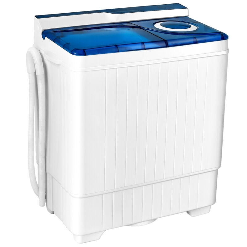 Lavadora semiautomática portátil de 26 libras con bomba de drenaje incorporada - Azul