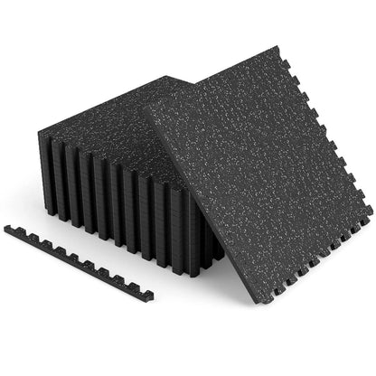 Interlocking Rubber Exercise Mat 48 Sq Ft Borders