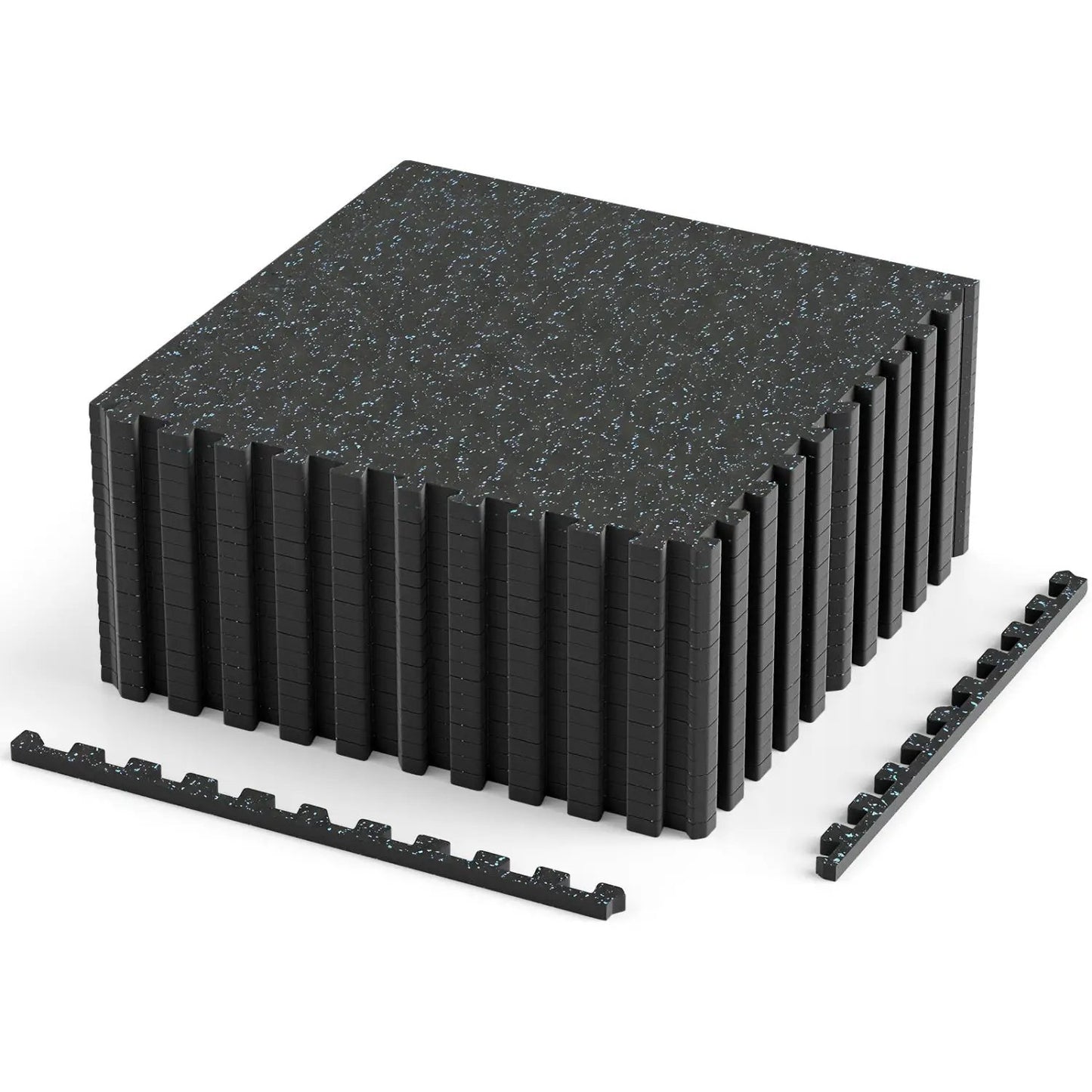 Interlocking Rubber Exercise Mat with Borders