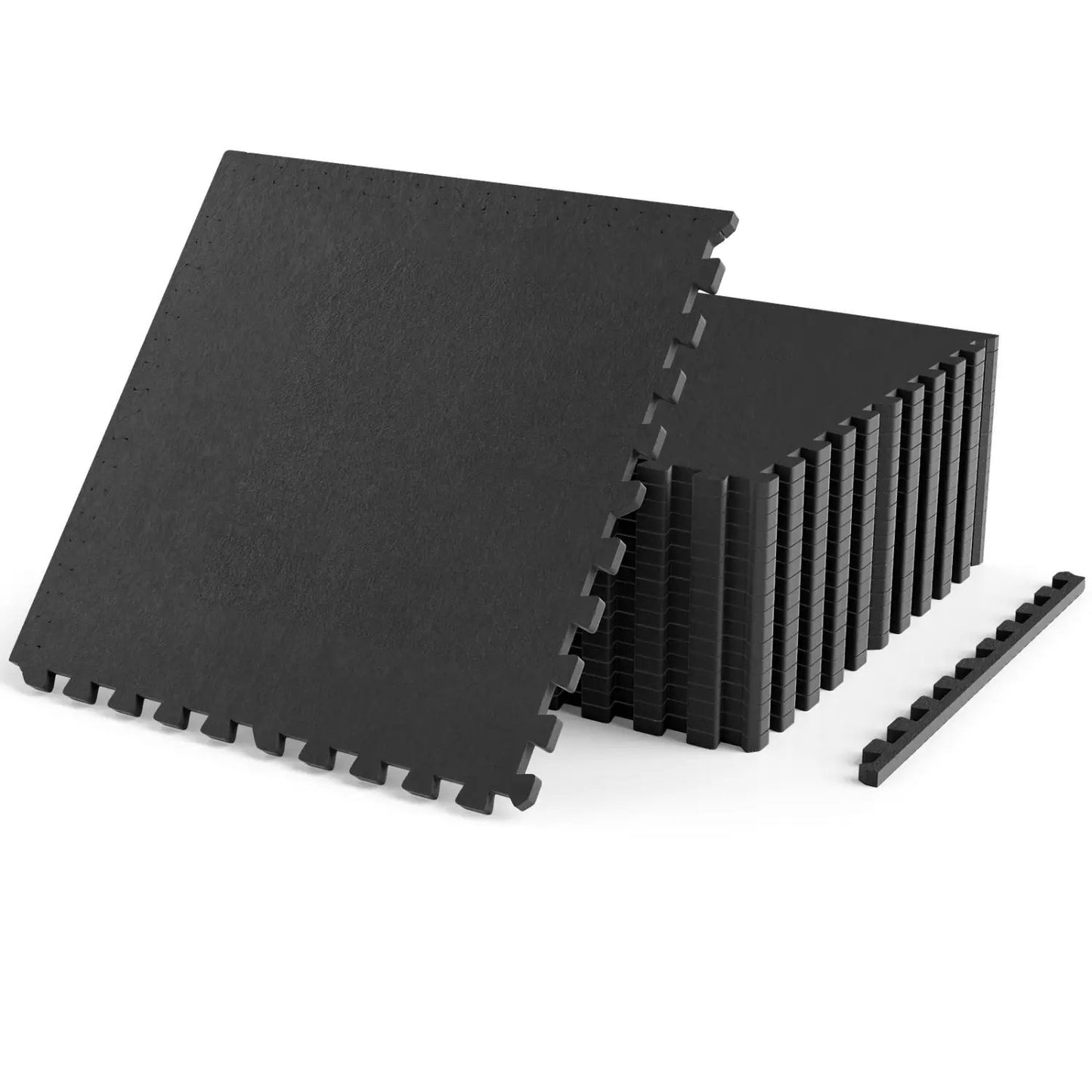 Interlocking Rubber Exercise Mat with Borders