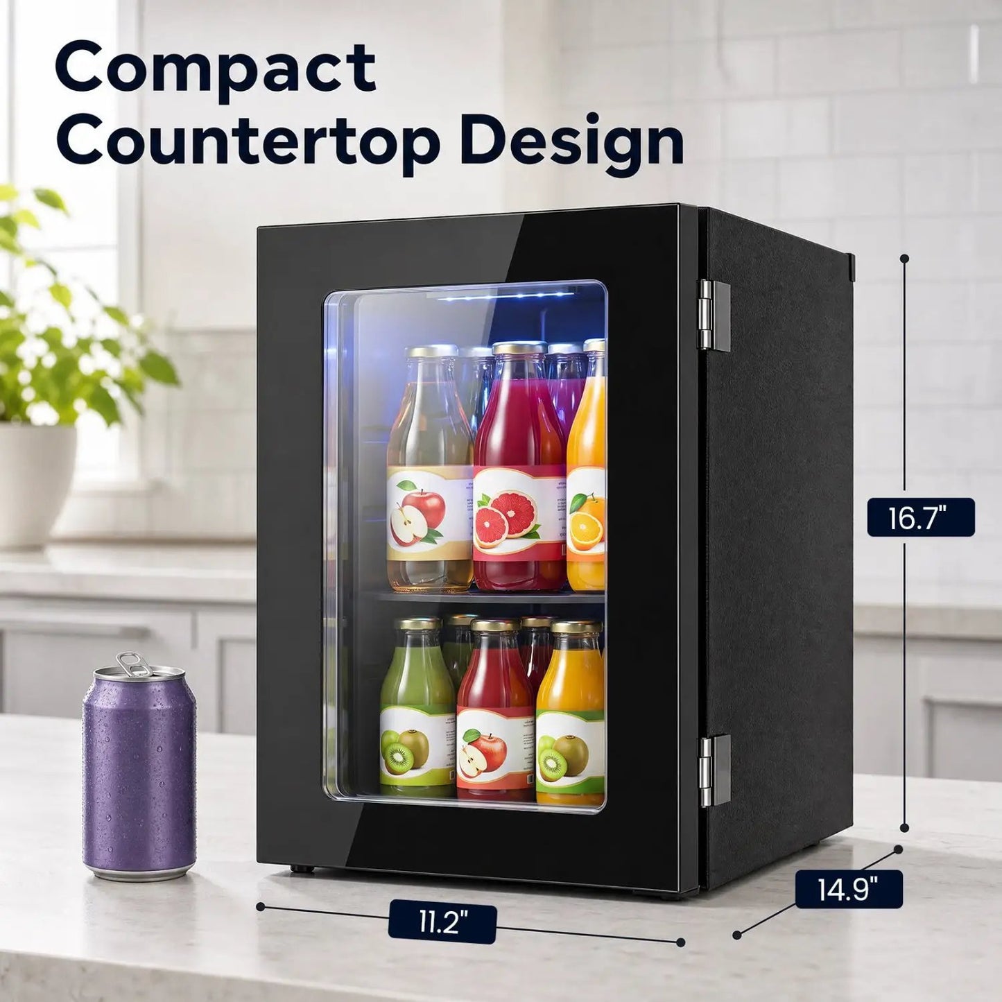 Beverage Refrigerator 0.6 Cu Ft 24 Can Fridge