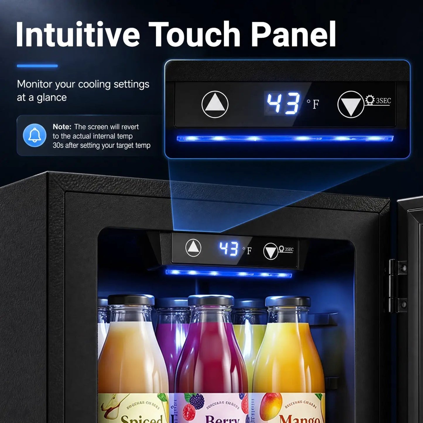 Beverage Refrigerator 0.6 Cu Ft 24 Can Fridge
