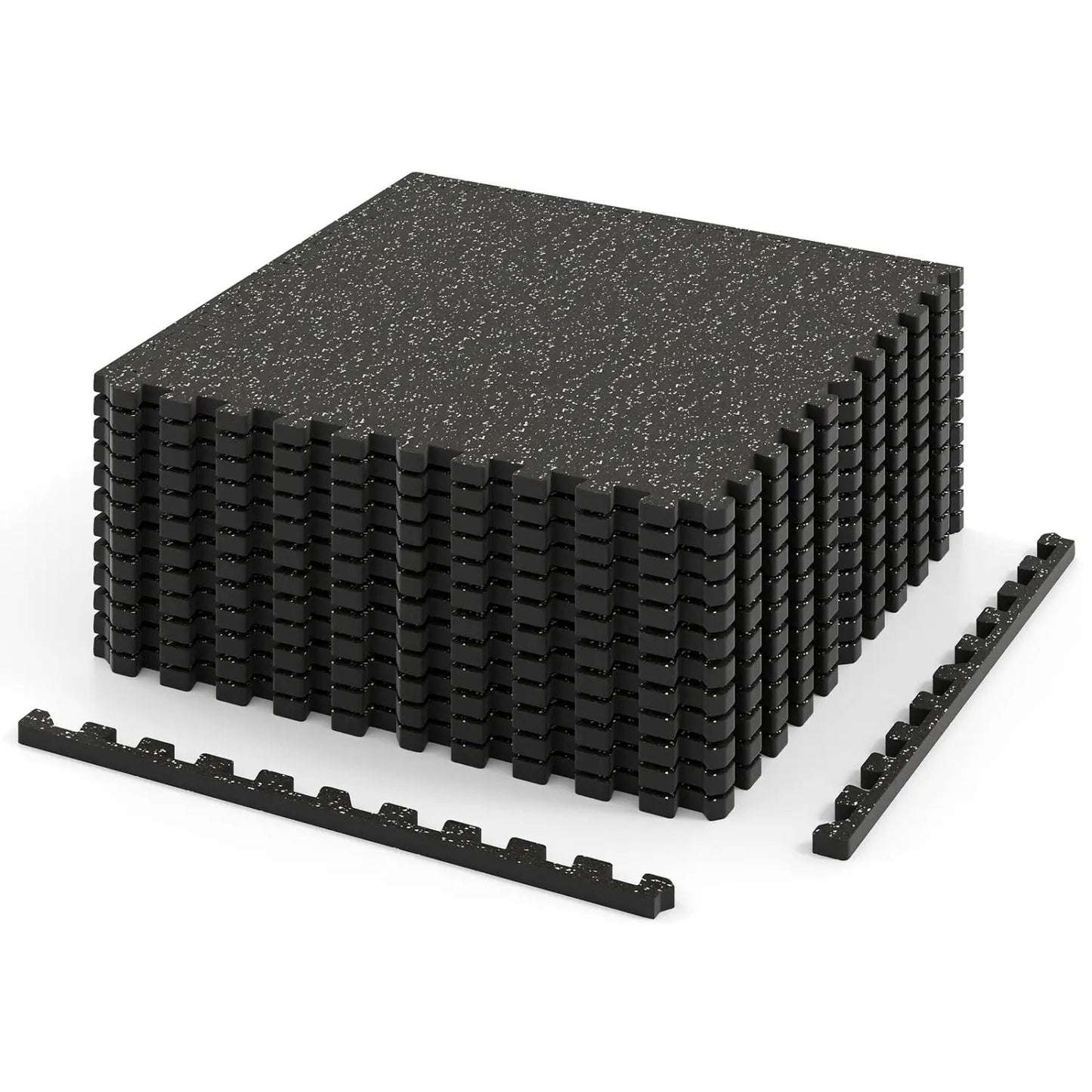 Interlocking Rubber Exercise Mat 48 Sq Ft Borders