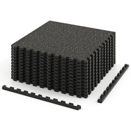 Interlocking Rubber Exercise Mat 48 Sq Ft Borders