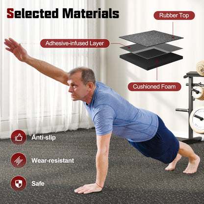 Interlocking Rubber Exercise Mat 48 Sq Ft Borders