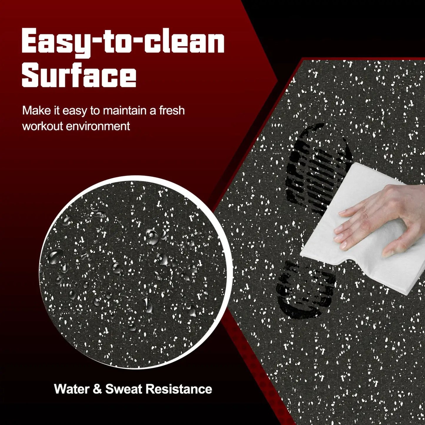 Interlocking Rubber Exercise Mat 48 Sq Ft Borders
