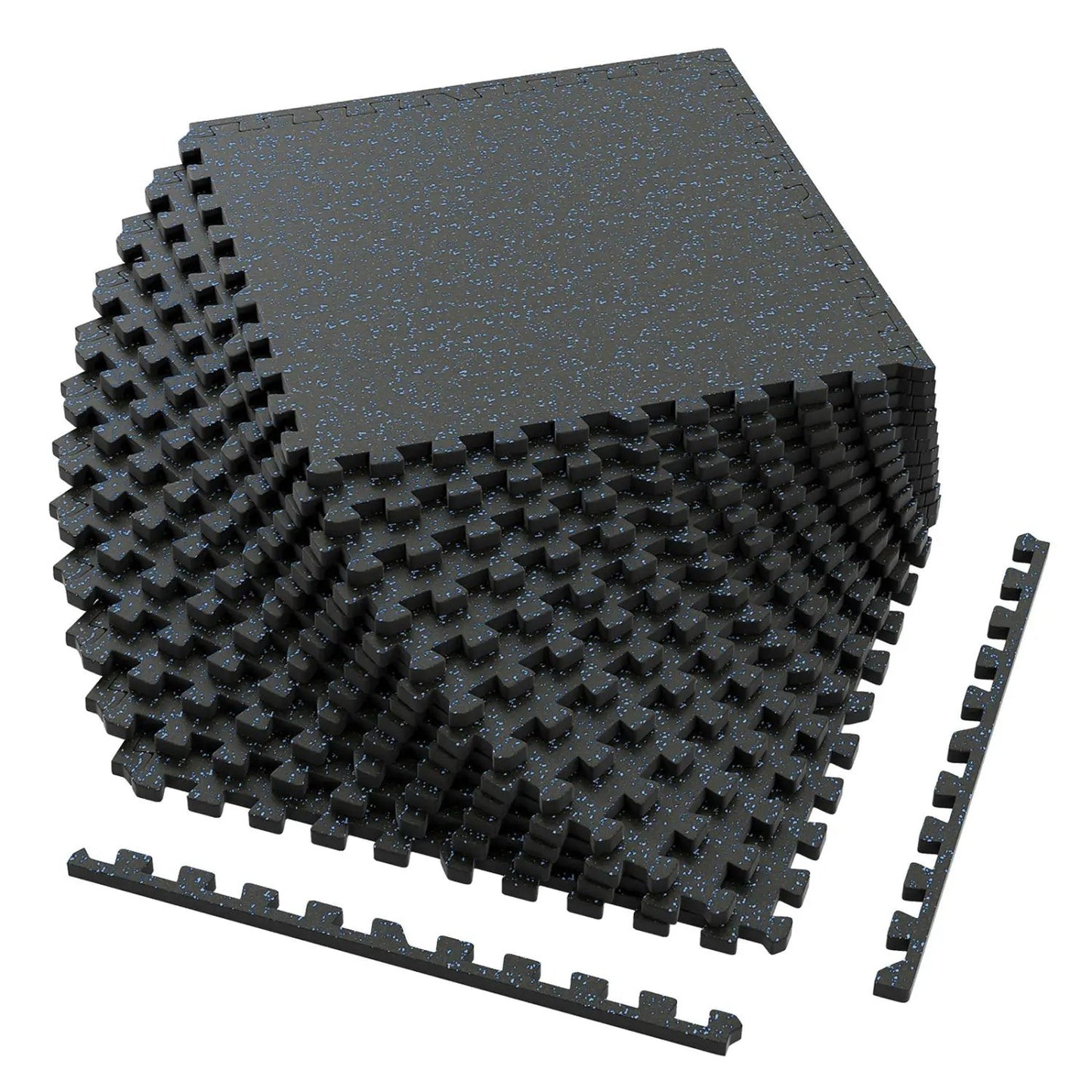 Interlocking Rubber Exercise Mat 48 Sq Ft Borders