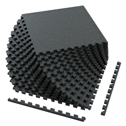 Interlocking Rubber Exercise Mat 48 Sq Ft Borders