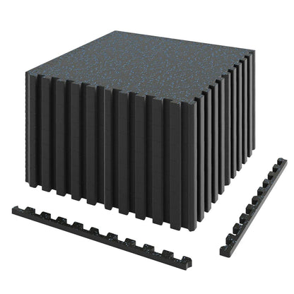 Interlocking Rubber Exercise Mat 48 Sq Ft Borders