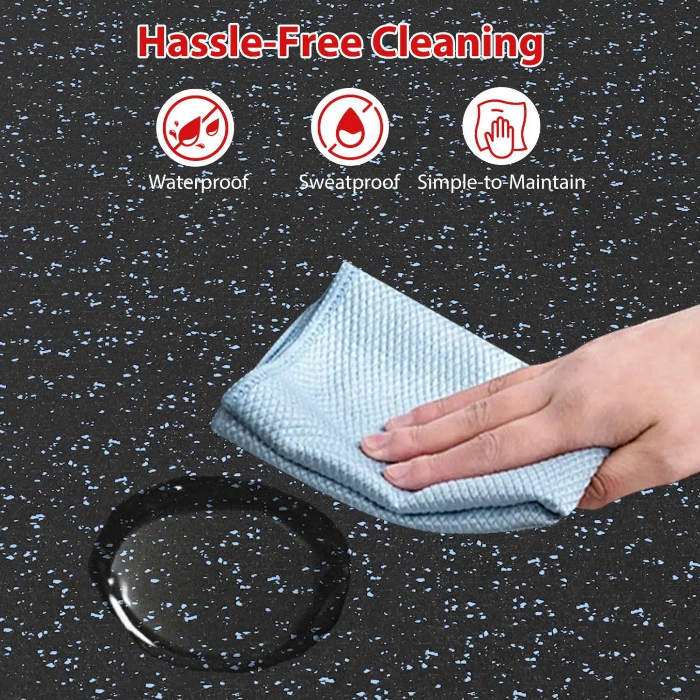 Interlocking Rubber Exercise Mat 48 Sq Ft Borders